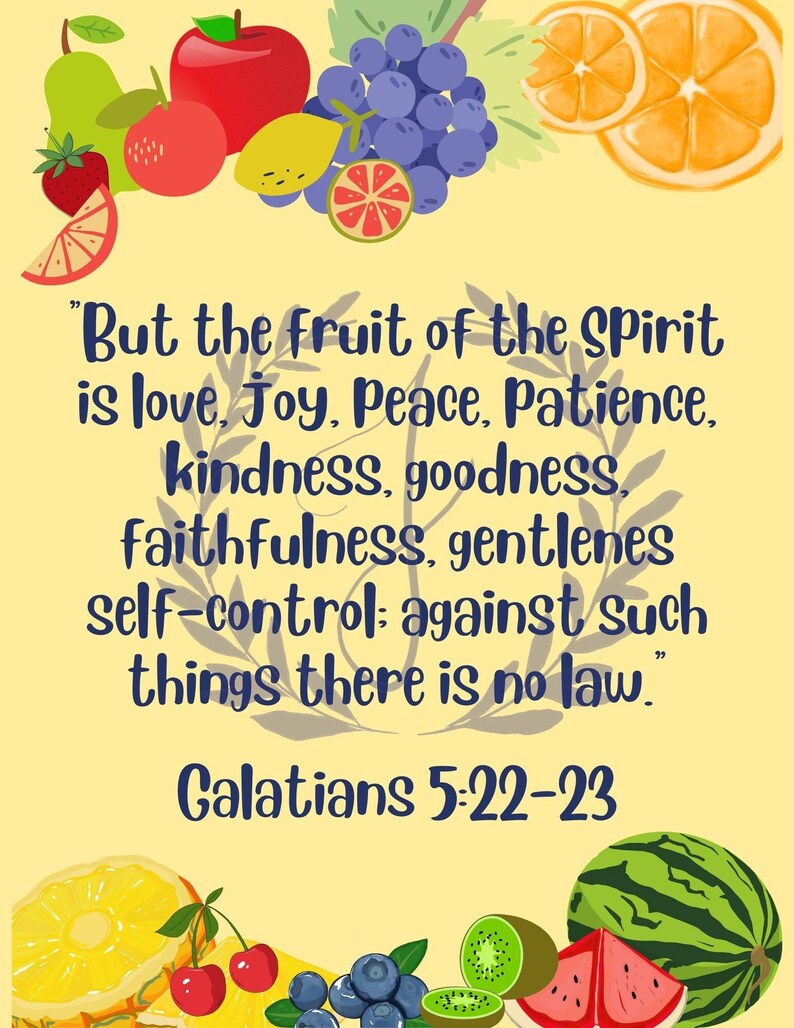 Fruit of the Spirit Poster Etsy