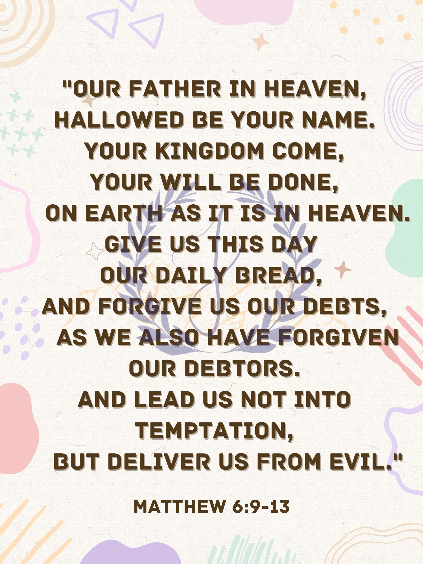 The Lord’s Prayer Poster - Etsy