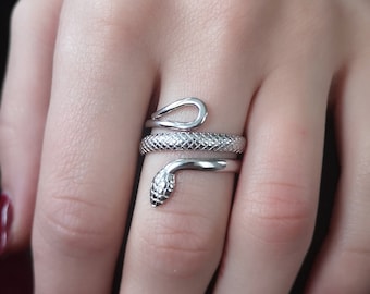 Serpent Jewelry • Snake Ring • Gift For Her • Mother's Day Gift • Silver Color Snake Ring • Dainty Snake Ring • Snake Wrap Ring