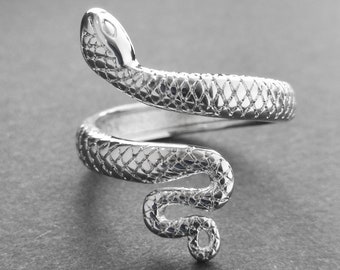 Adjustable Snake Ring - Gift For Mother, Gift For Her, Hippie Snake Ring, Dainty Snake Ring, Snake Wrap Ring, Serpent Jewelry Ring