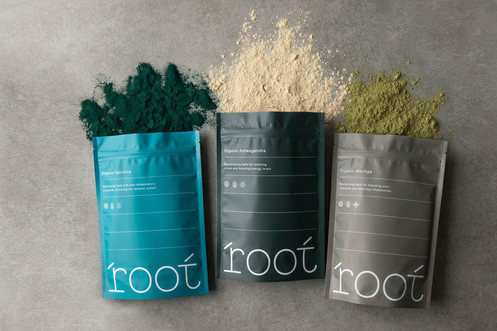 Organic Superfood Bundle | Ashwagandha Spirulina and Moringa Powders - 250g | Boost Energy Immunity & Wellness | Vegan Non-GMO