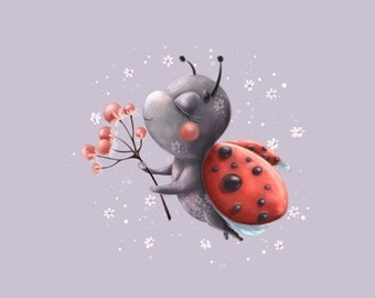VB "Ladybug" Marienkäfer / Panel und Kombistoff / Eigenproduktion Exklusiv / Jersey Baumwolle FrenchTerry Beschichtete BW