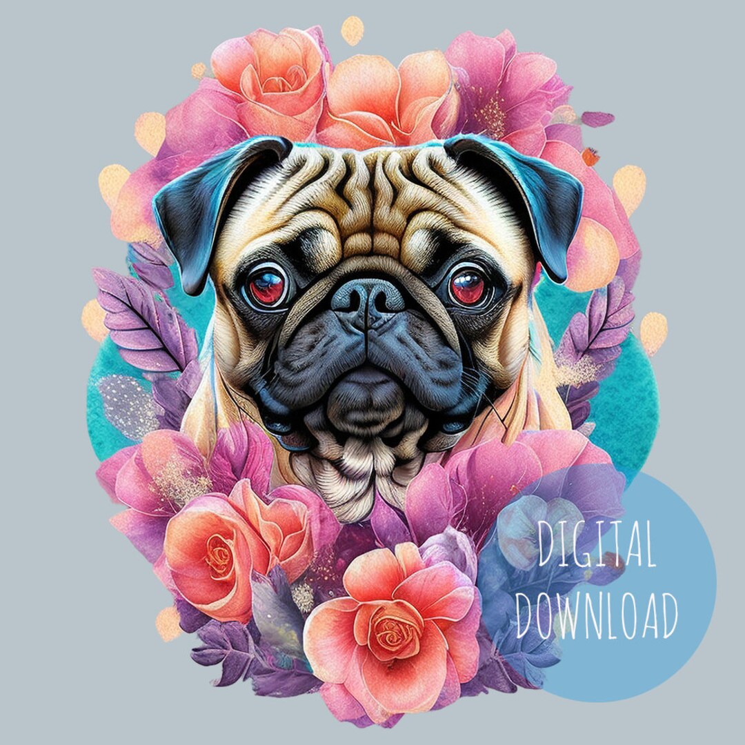 Pug Sublimation Design | PNG Print | Sublimation PNG | Pug Mom Shirt ...