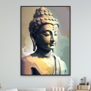Buddha Painting Printable Wall Art in Pastel Colors - Original Spiritual Art - Instant Digital Download