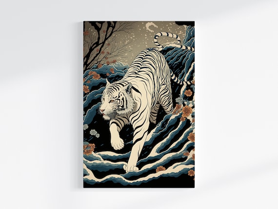 絵画 虎？ 歌川国芳 虎版画: 日本のヴィンテージアートポスター - Etsy 日本