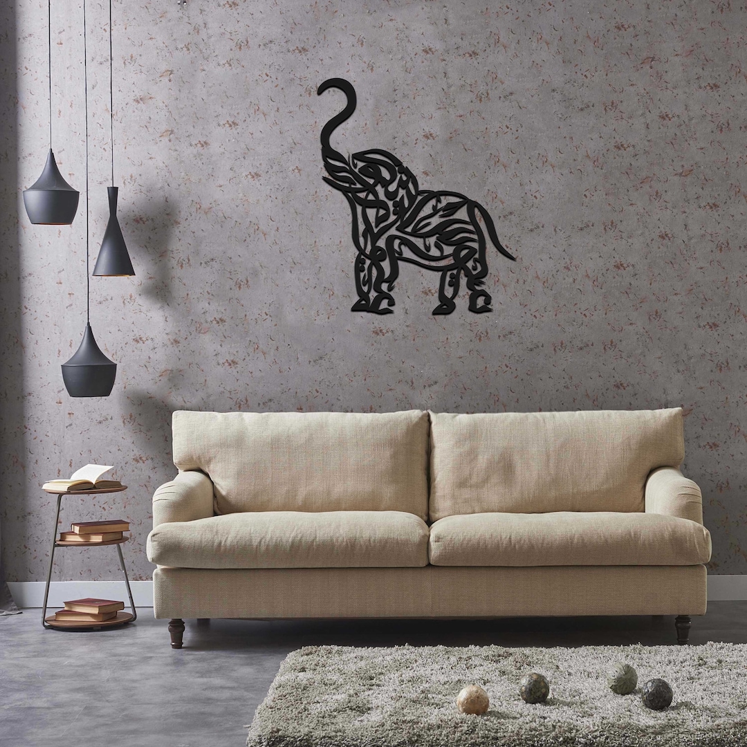 Elephant Metal Wall Decor Wall Art Etsy