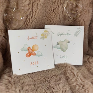 Carte annonce de grossesse, Bébé in coming, 2023, papa, mamie, papi, soeurs, frères