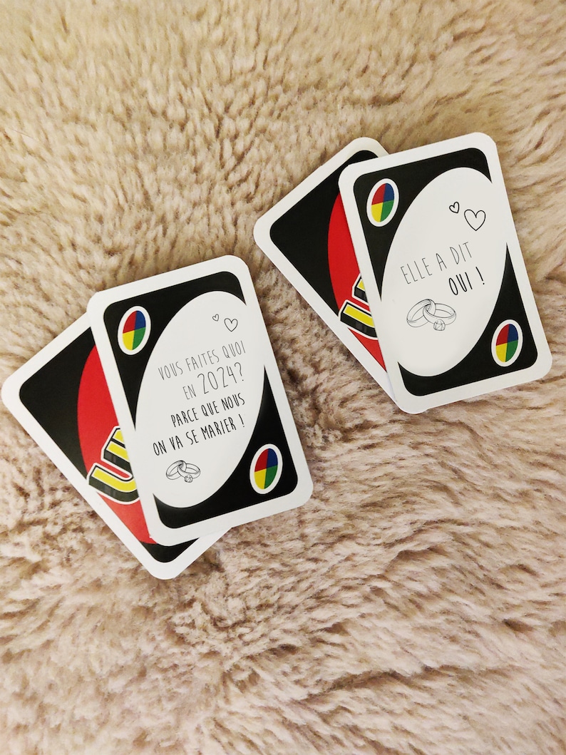 Carte Annonce de Mariage UNO / Demande en Mariage - Annonce originale et ludique image 2