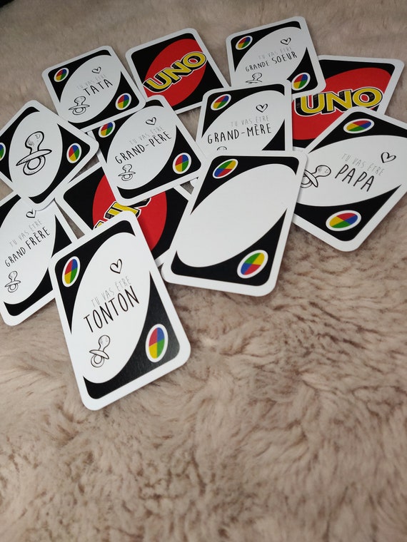 Carte annonce de grossesse UNO - annonce originale et ludique