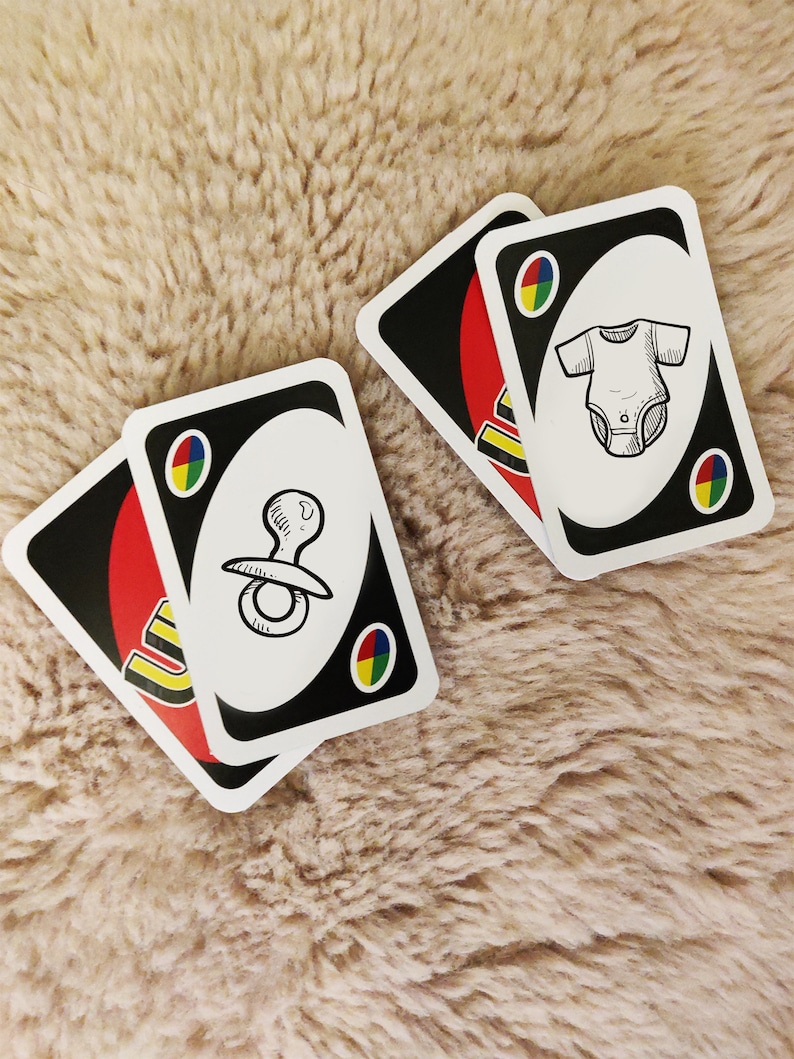 Carte annonce de grossesse UNO - annonce originale et ludique image 2