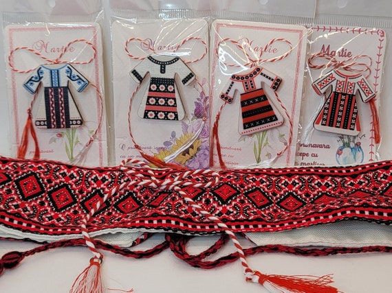 Martisor Romanesc, Romanian traditional Martisor, Romanian Map Brooch, Romanian blouse Brooch, Martisor Ie