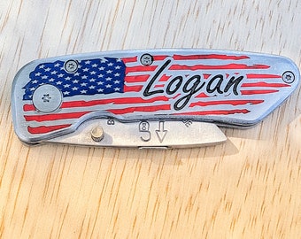 Customized Utility Knife Personalized Box Knife-anniversary ,valentine's  Day ,father's Day Gifts for Men, Him, Boyfriend , Dad, Husband . 