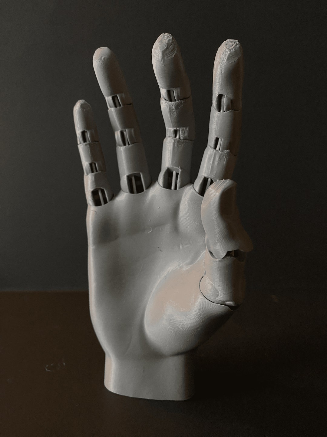 Articulating Hand 3d Printed Gray High Detailed Hand Full Etsy