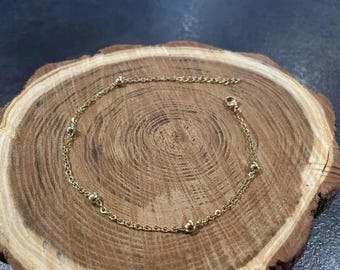 cadena tobillera boho chic en acero inoxidable