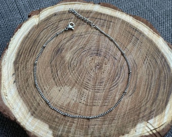 cadena tobillera boho chic en acero inoxidable