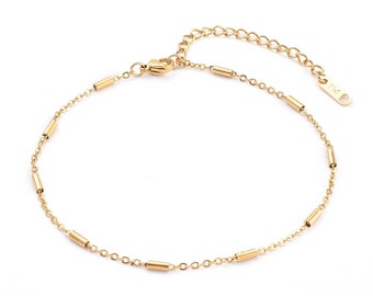 boho chic ankle chain in gold stainless steel