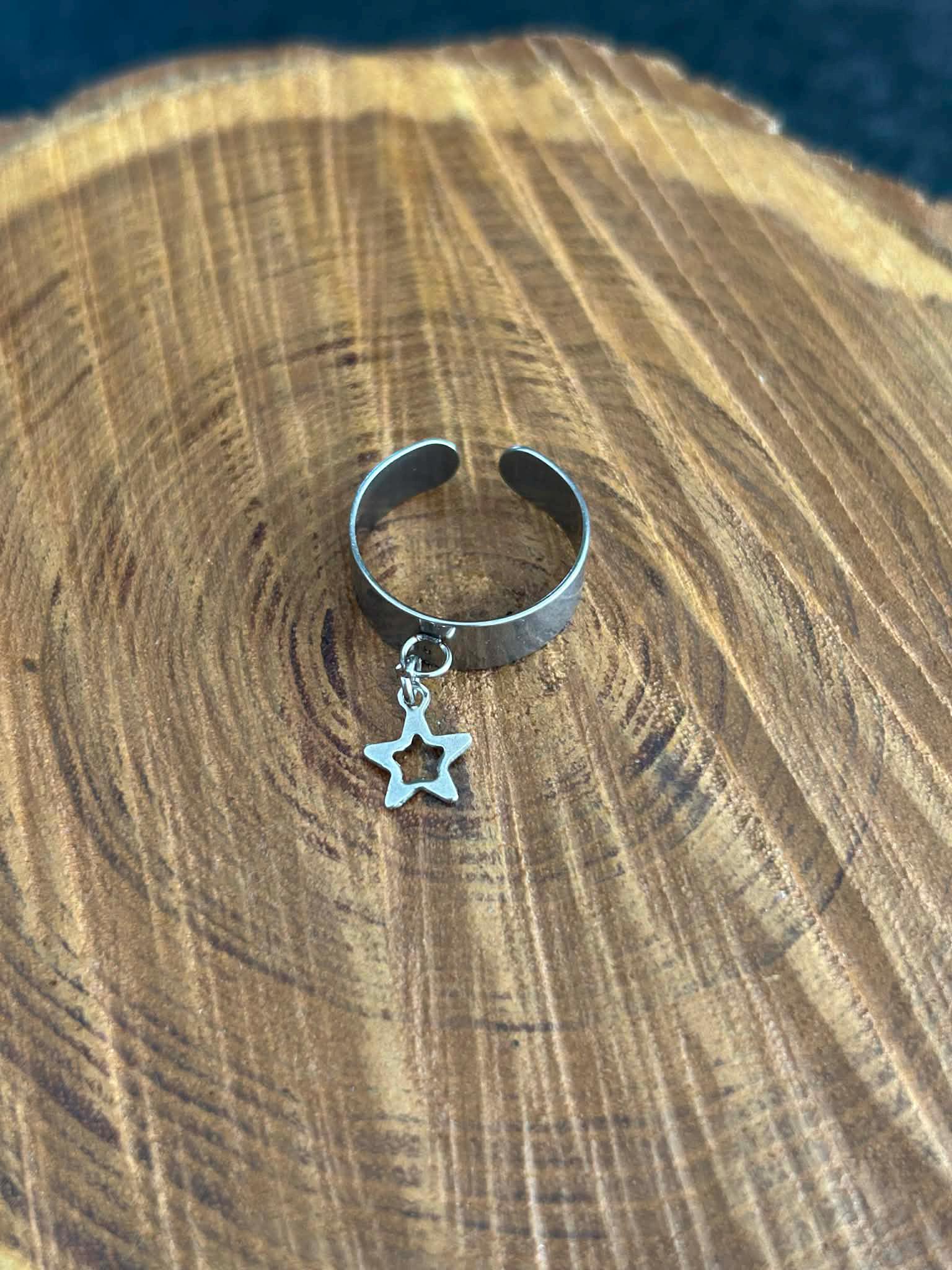 Bague Breloque Femme Cœur En Acier Inoxydable - Taille 52 (USA 6) - Argenté - Neuf Avec étiquettes