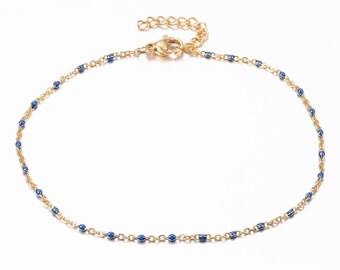 Bohemian chic ankle chain in gold stainless steel