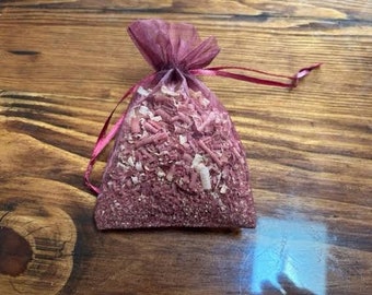 FIVE Cedar Shavings Sachet pouches 4x6 Burgundy