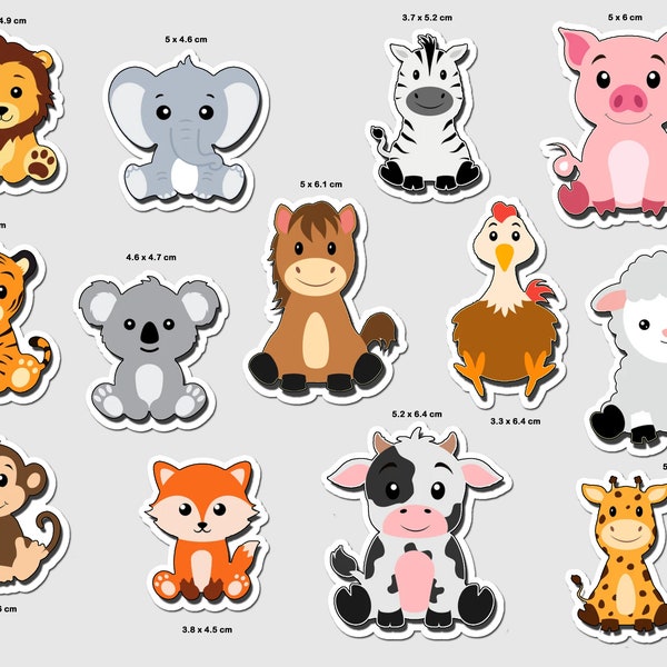 Kawaii dierenstickers | Leuke dieren verzamelobjecten | Stickervel Vinylstickers van hoge kwaliteit