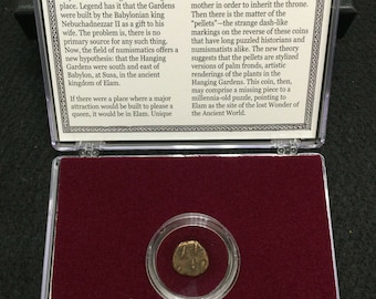 Moneda de la Maravilla Perdida del Mundo Antiguo de los Jardines Colgantes de Babilonia. Incluye certificado de autenticidad.