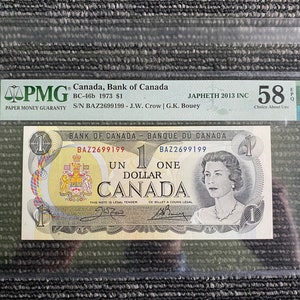 Canada Bank Of Canada 1 Dollar 1973 PMG 58 EPQ AUNC