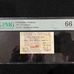 Lithuania 10 Centauru 1991 PMG-66 EPQ UNC