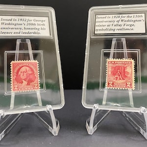 George Washington Bicentennial and Valley Forge 2 Cents Stamp Set - Rare Historic Collectible