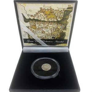 Great Cities Collection: Istanbul Ancient SILVER Coin (1774-89) Abdul-Hamid I COA and History and Capsule and Black Box Included