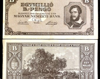 thumbnail image 2 of 1945 Hungary 10,000,000 Pengo P-123 Banknote World Paper Money XF Condition 2 of 5