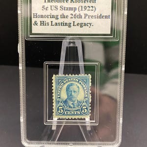 Theodore Roosevelt 5 Cents US Stamp (1922) – Historic Presidential Collection