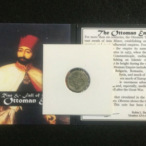 Ottoman Empire Silver Coin 18th Century SOA and History and Holder and Mini Album Included