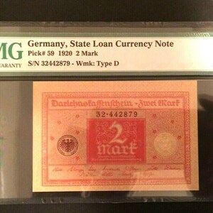 Antique Rare Historical 2 German Mark 1920 - PMG Certified UNC EPQ