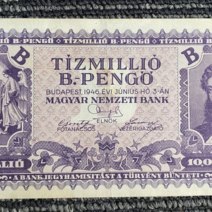 HUNGARY TIZMILLIO 10 MILLION 10,000,000 B-Pengo P-135 1946 Circulated Fine