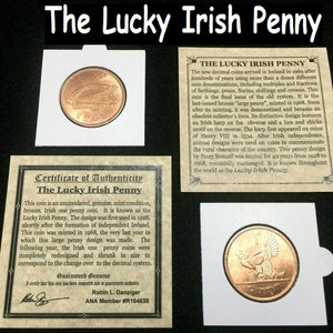 Lucky Irish Penny Minted In 1968 UNC COA-History and Coin Holder and Album Included