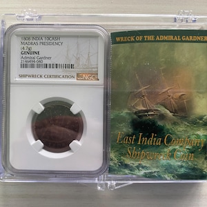 1808 Gardner Shipwreck East India Co.10 CASH Coin NGC Certified Case & History