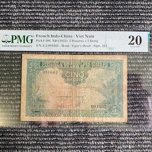 French Ind-China / Vietnam 5 Piatres 1953 PMG-20 Very Fine