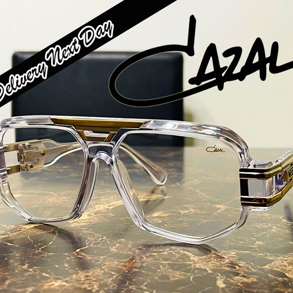 CAZAL Sunglasses Mod 675 Full Crystal Gold Frame Vintage Transparent Eyewear