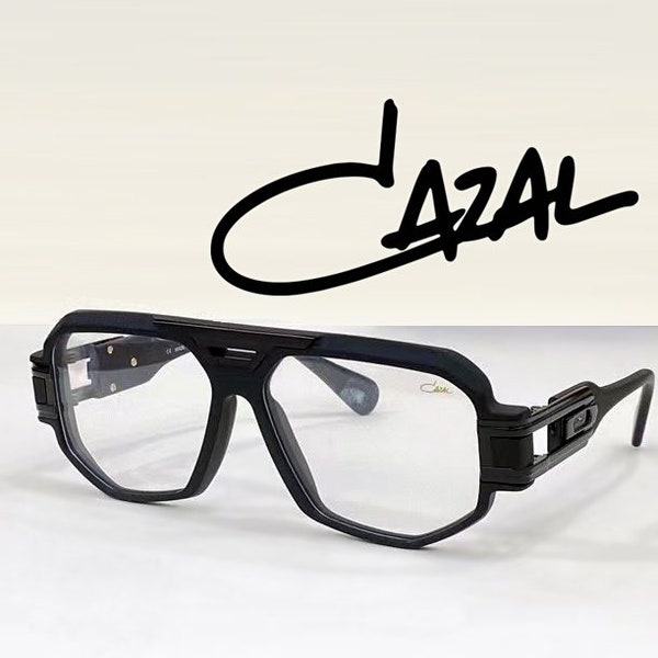 CAZAL Eyeglasses Full Black Frame Clear Lens Vintage Eyewear