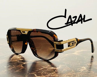 CAZAL Sunglasses Gold & Brown Tortoise Frame Tea Gradient Lens Vintage Eyewear