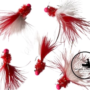 Hand Tied Crappie Jig-Bleeding Red