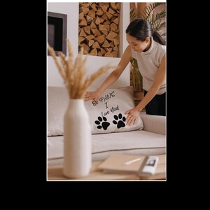 Be Paws I Love You, Spun Polyester Square Pillow, I love You, Dogs, Dog lovers