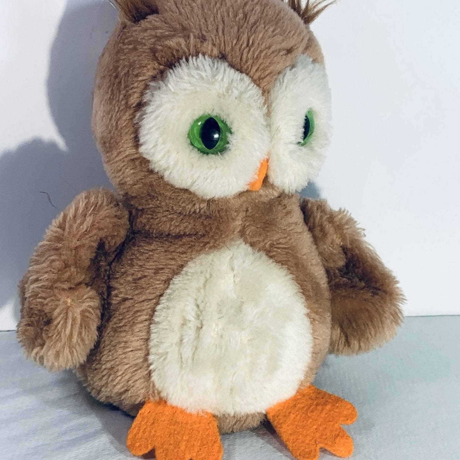 VINTAGE 1975 DAKIN Brown and Orange  Barn Owl Stuffed Plush Toy READ