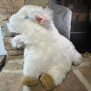 Lucy’s Toys Large White Fluffy blue Eyed Sheep Hand Puppet