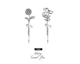 Geburtsmonat Blume Tattoo, Benutzerdefinierte Geburtsmonat Blume, Geburtsblume Tattoo, Floral svg, Geburtsblumen name svg, dxf, png, jpg, Geburtsschild svg