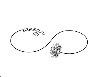 Birth Month Flower Infinity Tattoo, Birth Month Flower svg, Custom Birth Flower Tattoo, Custom Name Tattoo