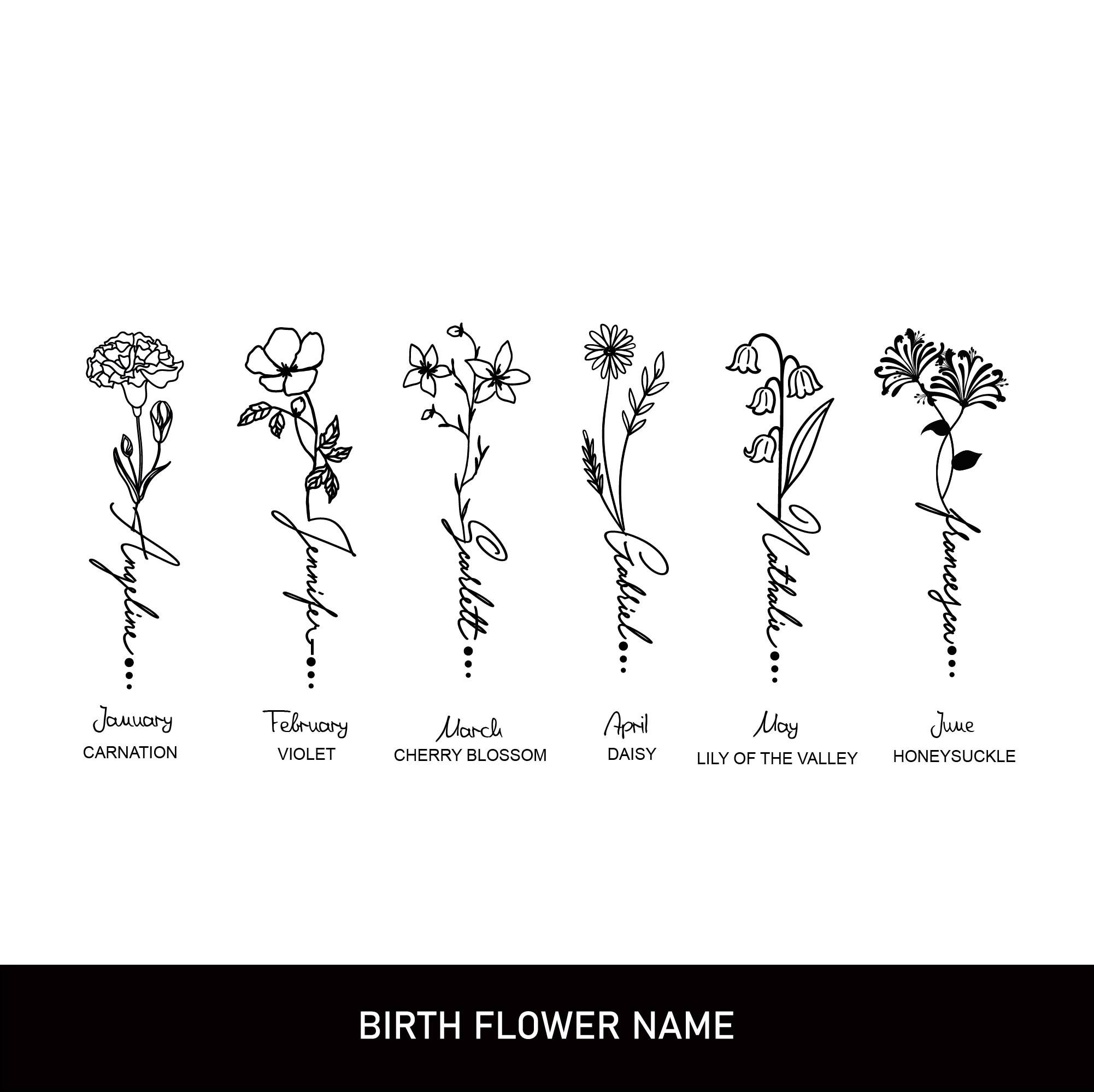 Birthmonth Flower Svg Birth Month Flower Tattoo Birthday - Etsy Canada
