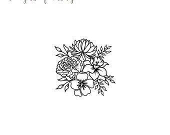 Birth Month Flowers Design, 3-6 Flowers, Bouquet Design, Family Tattoo