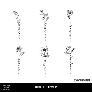 Geburtsmonat Blumen svg, Geburtsblumen name svg, dxf, png, jpg, Geburtsschild svg, Familiennamen-Schild, Geburtsmonat svg Bundle
