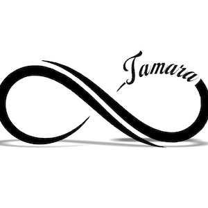 Unendlichkeitstattoo, Unendlichkeitssymbol, Unendlichkeits-Tattoo-Modelle, Namenslogo, Unendlichkeits-Namenslogo, Unendlichkeits-Namenstattoo, personalisierte Tattoo-Modelle